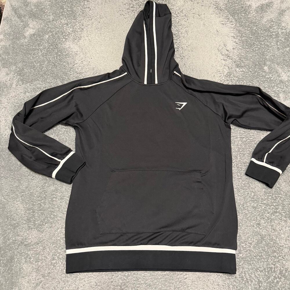 Gymshark Hoodie Mens Large Black White Performance Workout